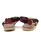 Gucci Girls' Red & Navy Striped Sandals