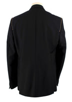 Balmain Black Wool Blazer with Zipper Detail