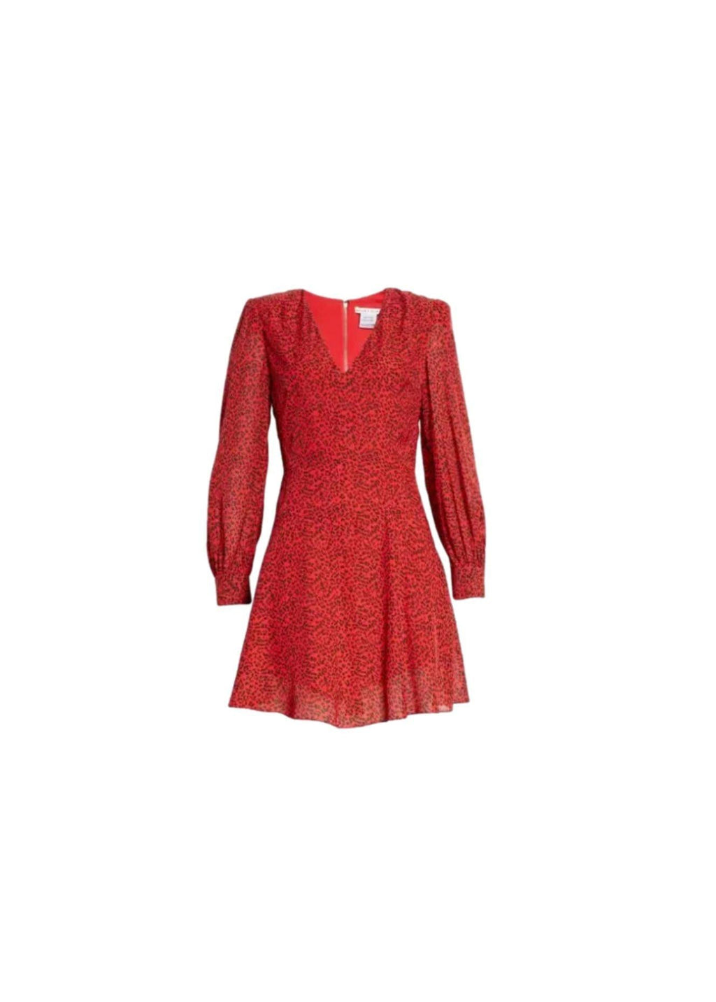 Red animal-print short dress