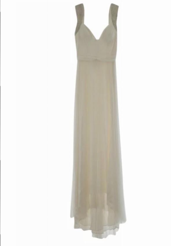 Catherine Deane White Tulle Pleated Wedding Gown