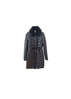 black nylon & faux-fur padded jacket
