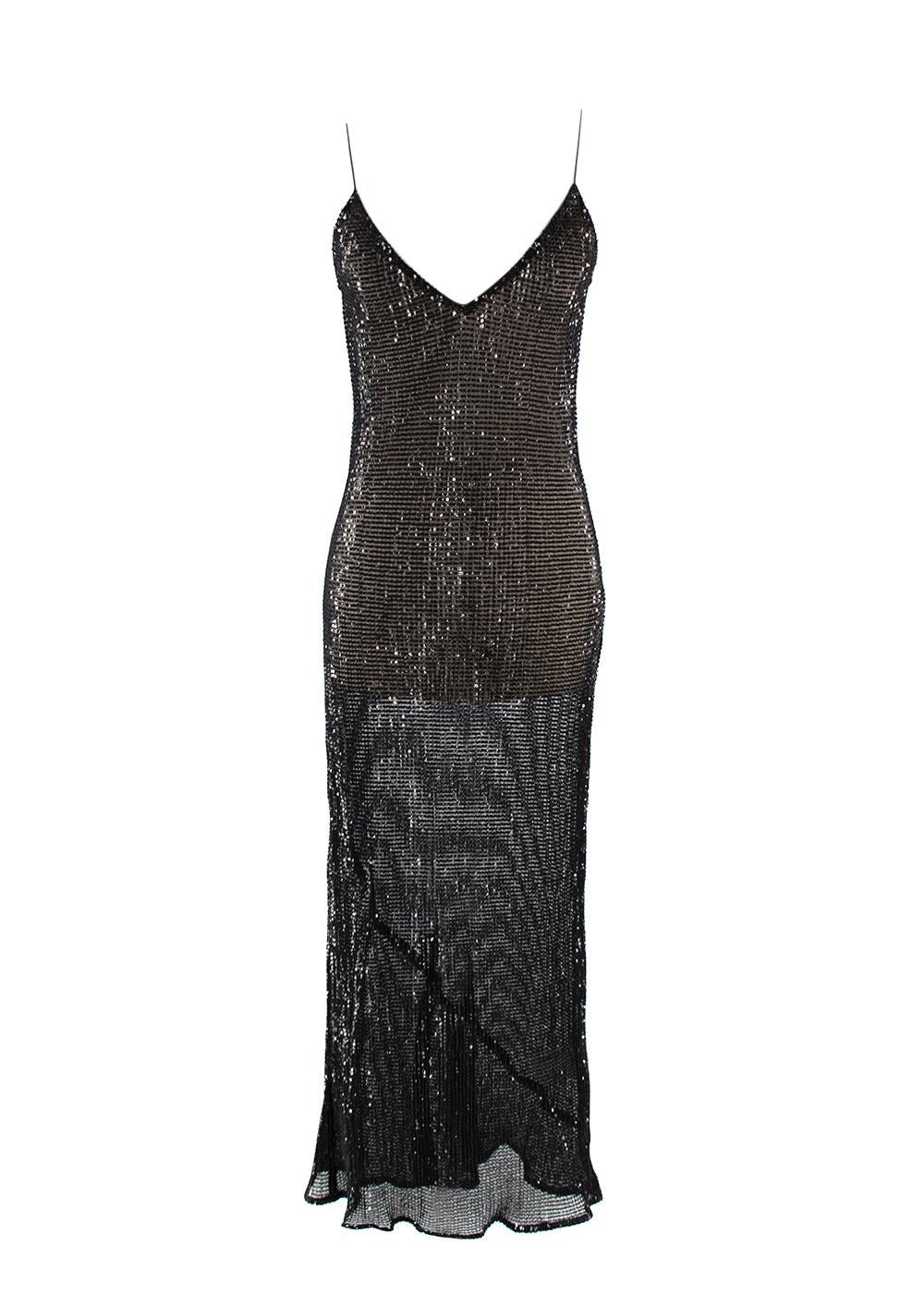 Georgia Alice  Black Sequin Sheer  Night Pageant Dress