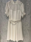White hammered crepe dress