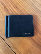 Black Saffiano leather compact wallet