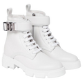 Givenchy White Terra boots in leather with 4G buckle