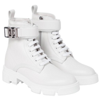 Givenchy White Terra boots in leather with 4G buckle