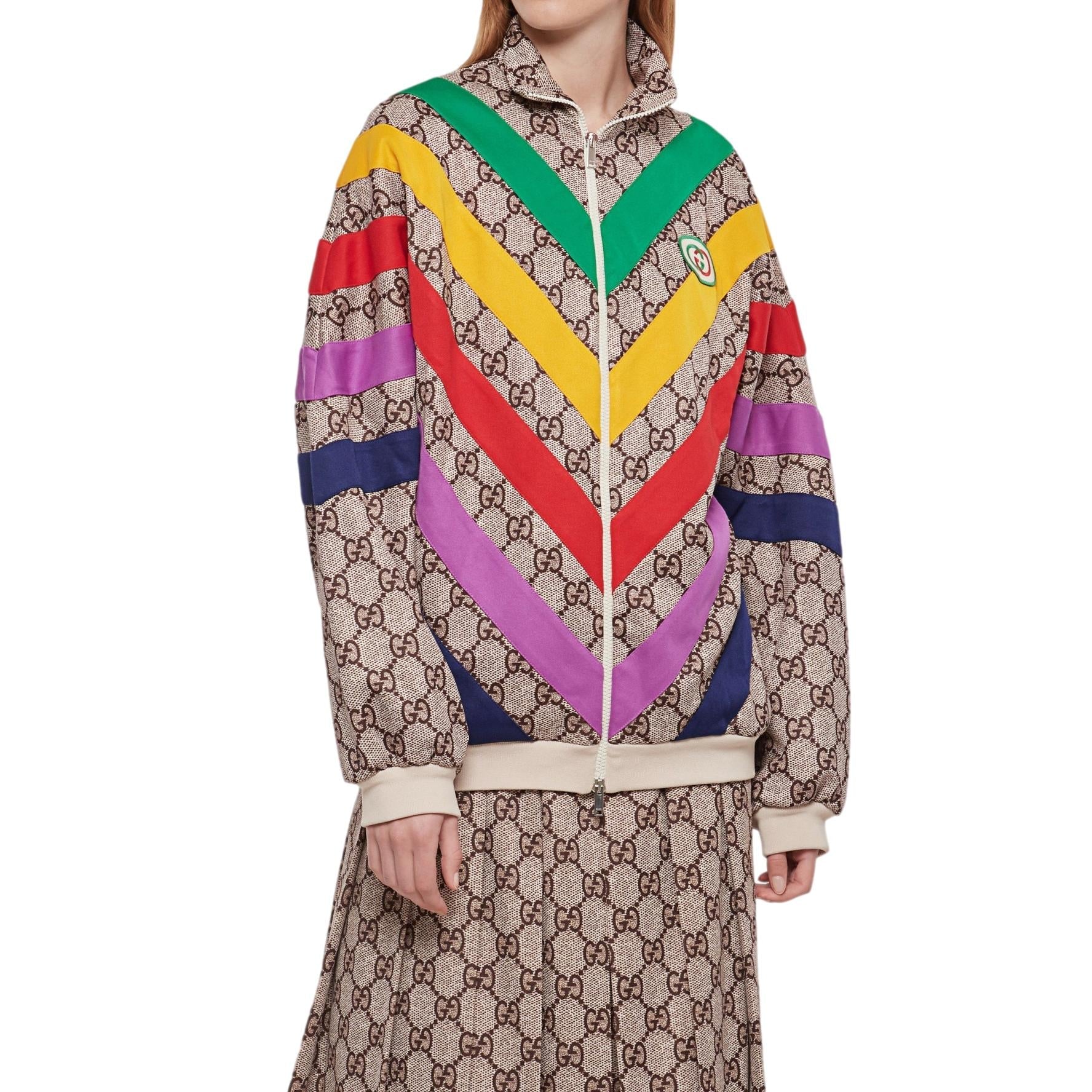 Gucci Multicolour Chevron Supreme Monogram GG Jacket