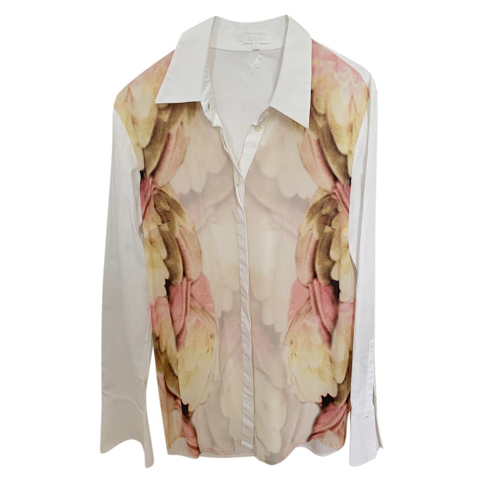 Escada Sheer printed White Shirt