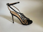 Black Leather Vega Sandals