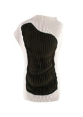 Issey Miyake Technical Jersey Pleated Colour-block Top