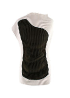 Issey Miyake Technical Jersey Pleated Colour-block Top