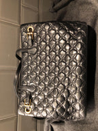 Black Quilted Leather Tote