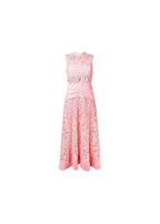 Self Portrait Pink Sleeveless Lace Midi Dress
