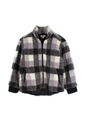 Stella McCartney Kids 10Y Plaid Grey Sherpa Fleece Jacket