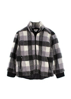 Stella McCartney Kids 10Y Plaid Grey Sherpa Fleece Jacket