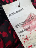 Saint Laurent Red Bardot Silk Mini Dress