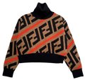 Fendi Kids Monogram Wool Turtle Neck Jumper