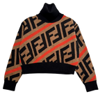 Fendi Kids Monogram Wool Turtle Neck Jumper