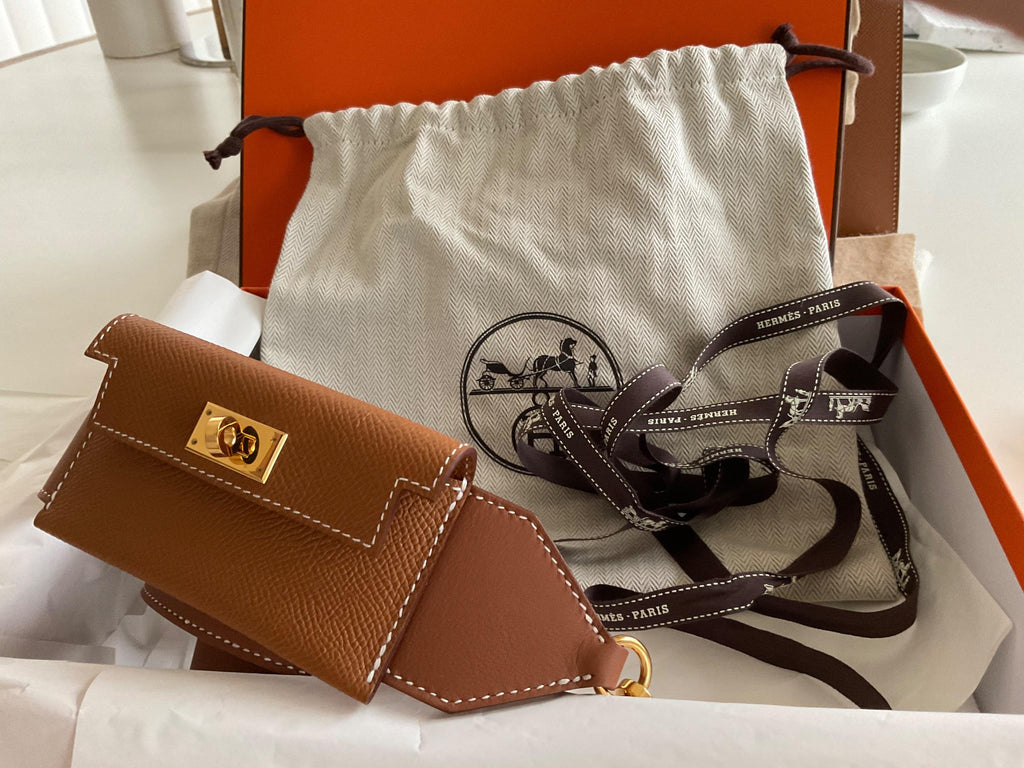 Hermes Gold Kelly Pocket Strap with Gold Hardware