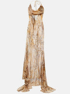 Alessandra Rich Leopard-Print Silk Georgette Gown