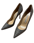Black and Silver BB Geometric Pumps
