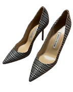 Black and Silver BB Geometric Pumps