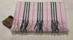 Pink Striped Cashmere & Wool Scarf
