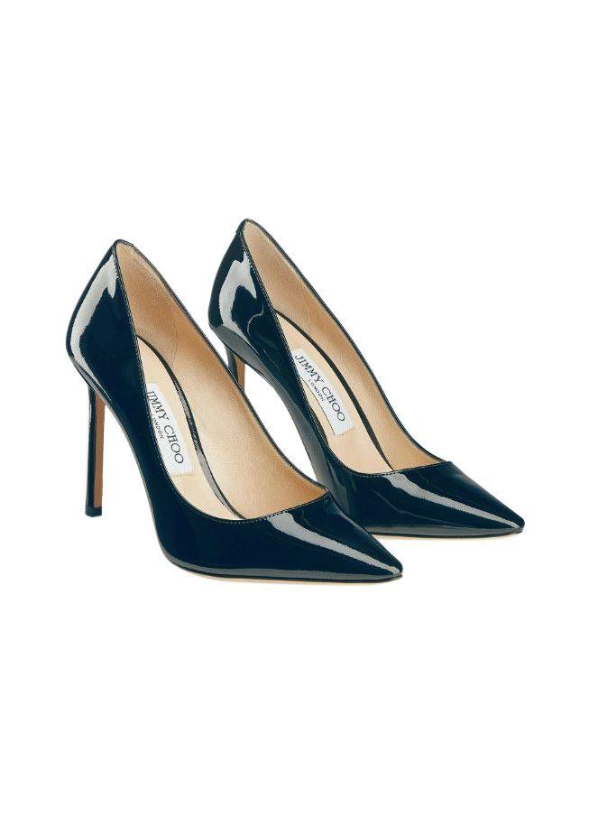 Navy Patent 100mm Pumps