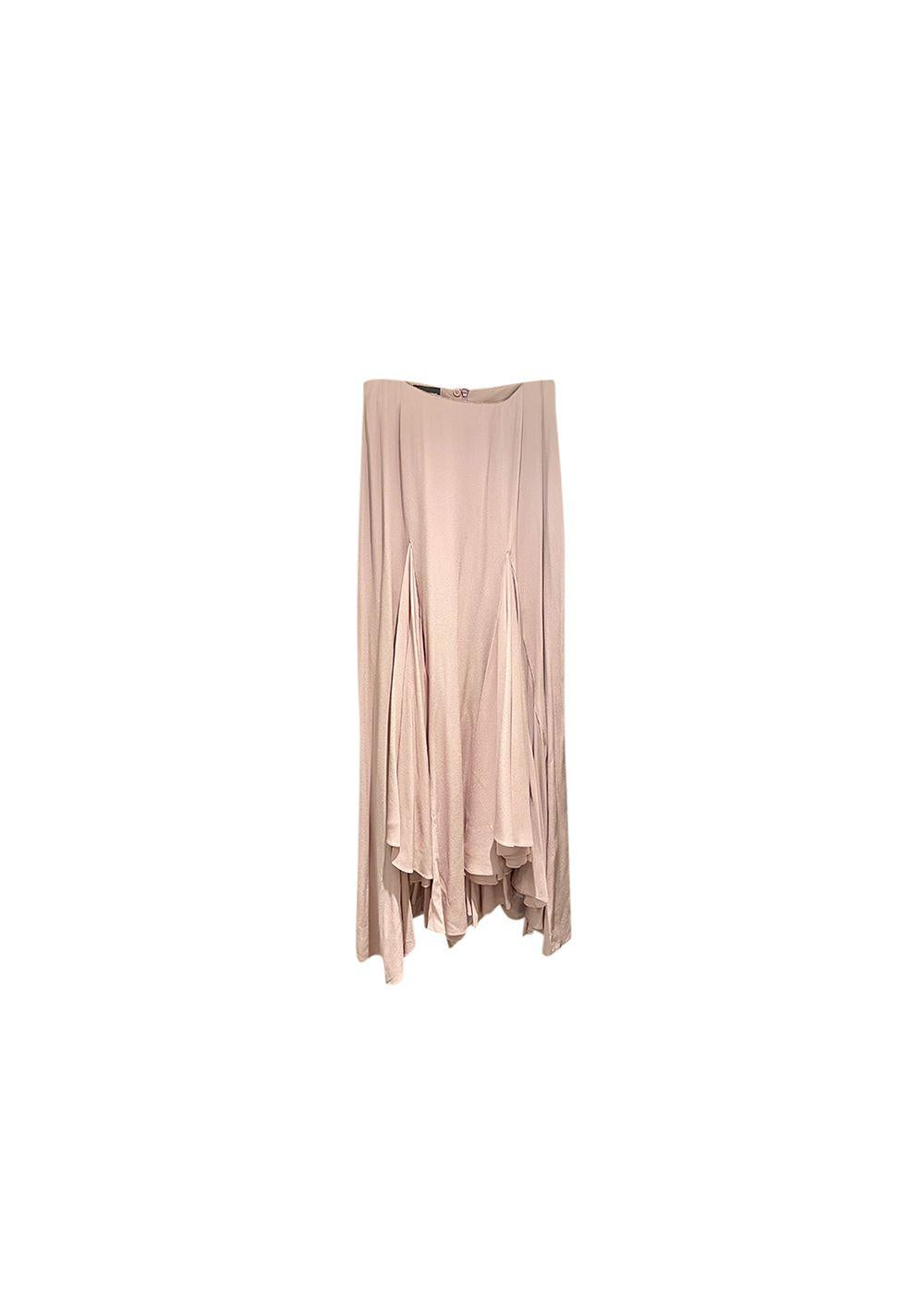 Lilac silk crepe waterfall skirt