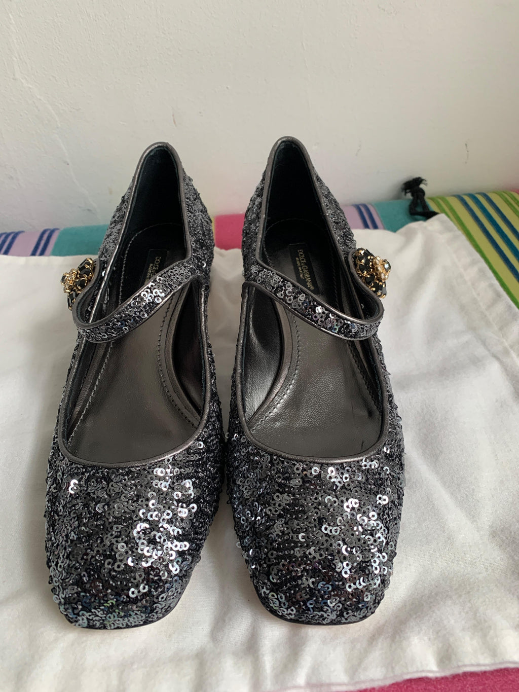 Sequin Embellished 30mm Mary-Jane Pumps