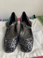 Sequin Embellished 30mm Mary-Jane Pumps