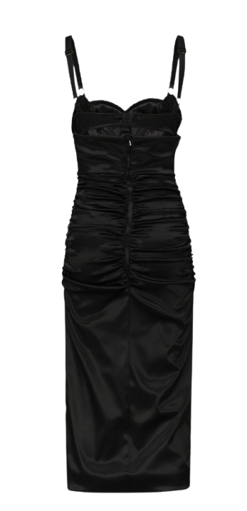 Dolce & Gabbana Black Ruched Corset Dress