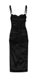 Dolce & Gabbana Black Ruched Corset Dress