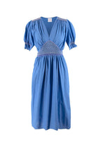 Loretta Caponi Blue Marina Smocked Voile Dress