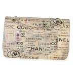 Chanel Newspaper Print Lambskin Medium Double Flap Bag