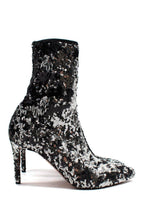 Aquazzura Black Sequin Heel Ankle Boots