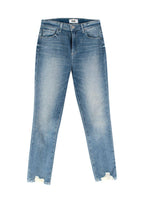 Paige Denim Distressed Hem Blue Jeans