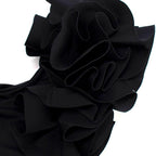 Maygel Coronel Black One-Shoulder Draped Mirmar Dress