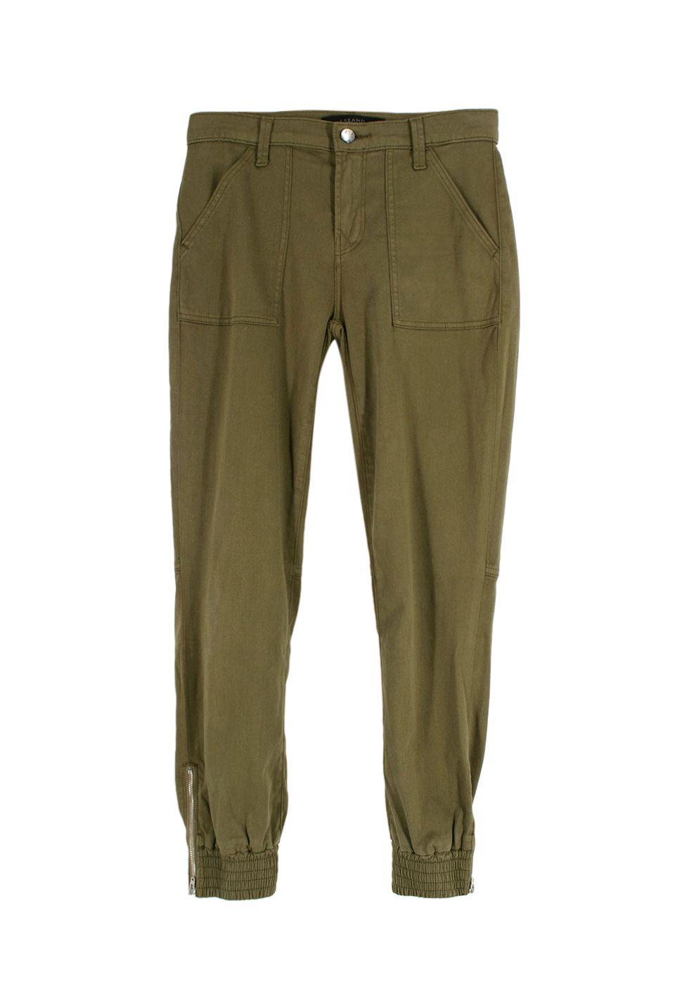 J Brand Khaki Arkin  Ankle Zip Trousers