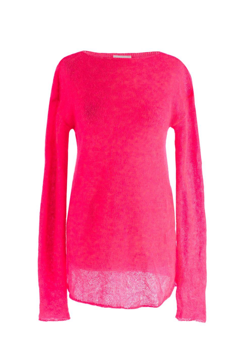 Raey Neon Pink Open Knit Mohair And Wool-Blend Jumper