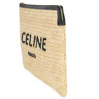 Celine  Raffia Sequin Logo Clutch