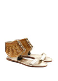 Anna Trzebinski Beaded Gladiator Nappa Leather Flat Sandals