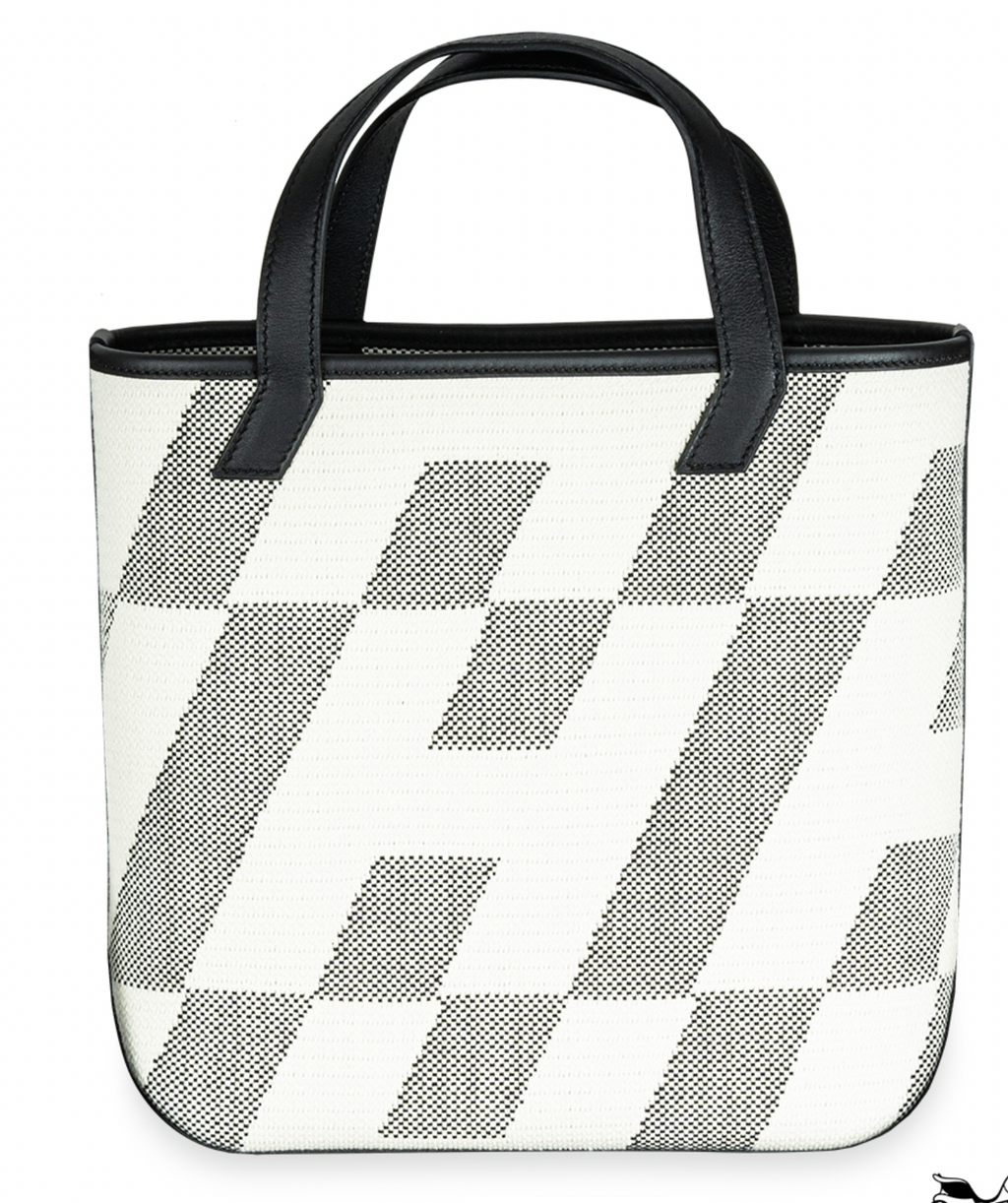 Hermès  Black And Ecru Swift Canvas Cabas 27cm Bag