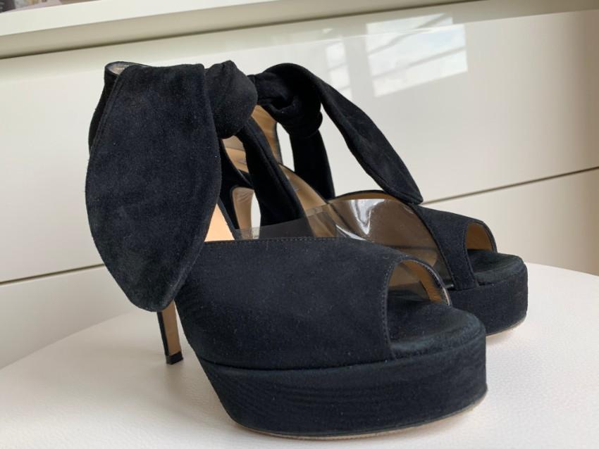 Bionda Castana Black Suede Joan Sandals