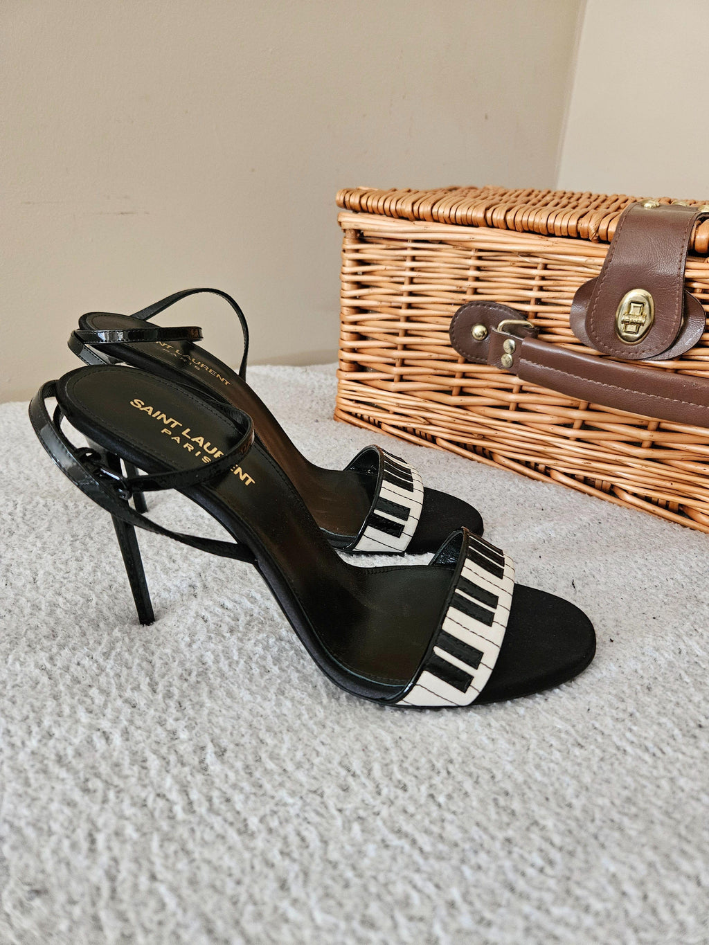 Saint Laurent Black Piano Keyboard Heels