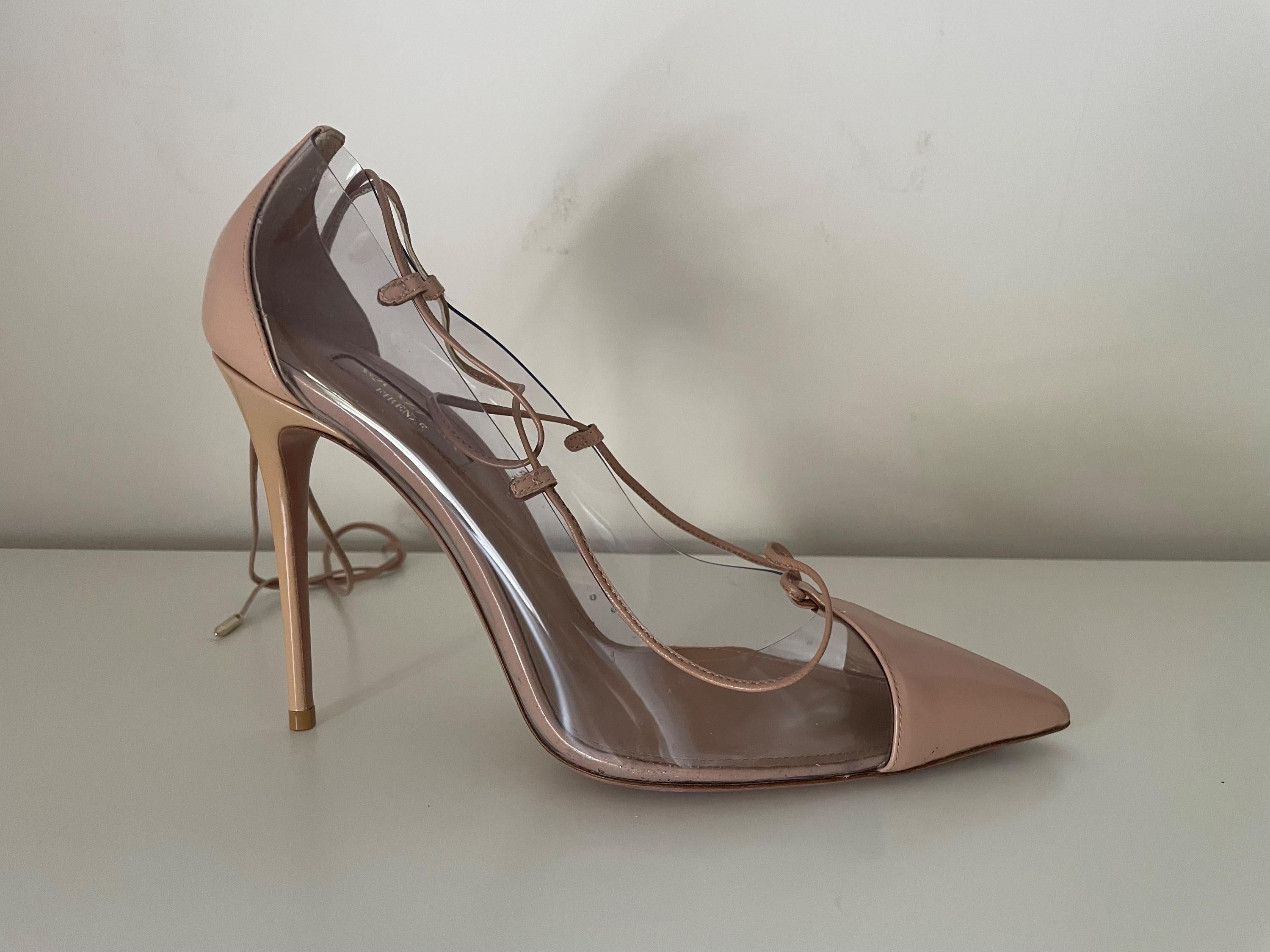 Magic 105 Lace-up Leather And Pvc Pumps