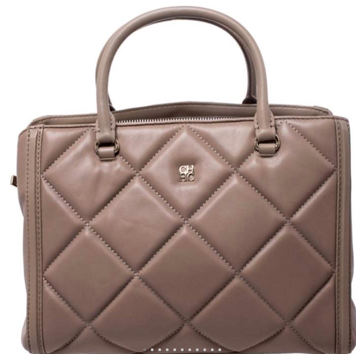 Carolina Herrera Tan Quilted Shoulder Bag
