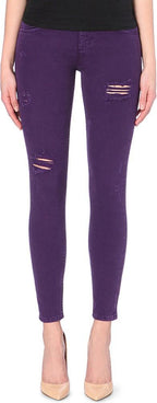 Sandro Purple Distressed Skinny Jeans