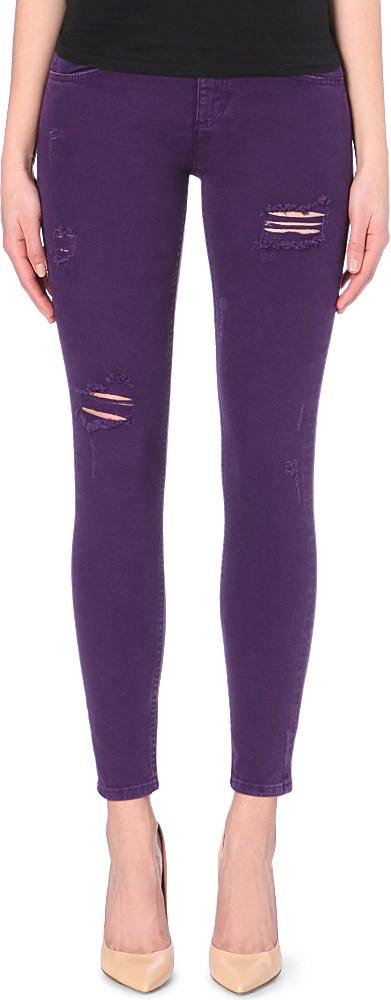 Sandro Purple Distressed Skinny Jeans