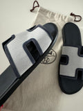 Hermes Suede And Canvas Izmir Sandal